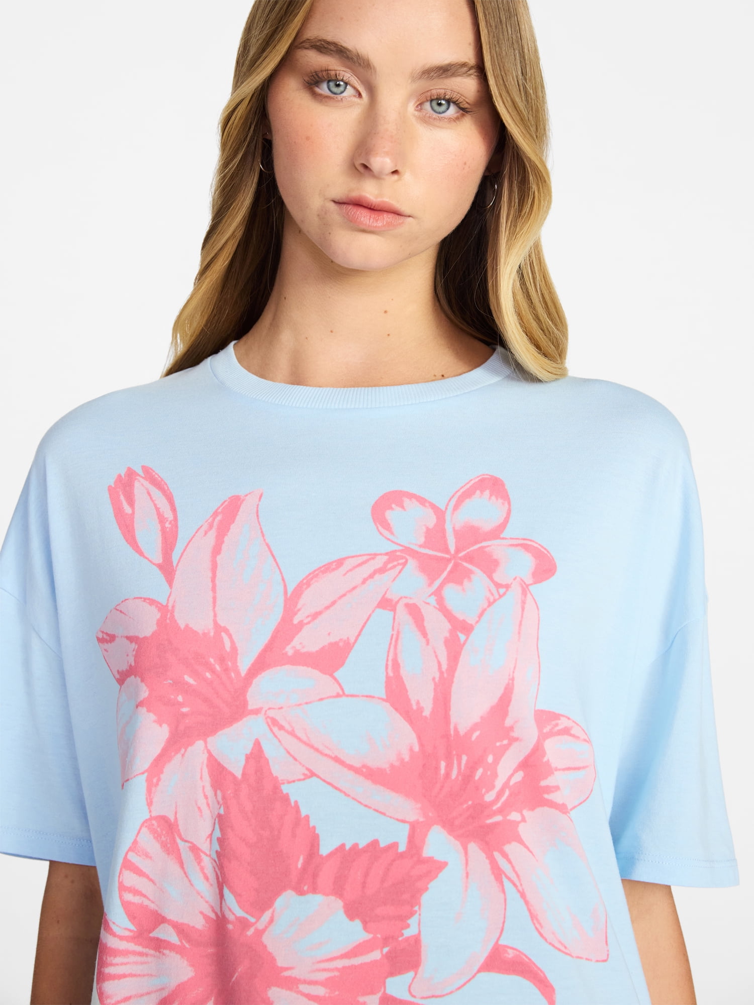 No Boundaries Washed Graphic Boyfriend Tee, Women's XXS-XXL