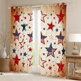 thumbnail image 2 of Manfei Vintage Stars Kitchen Curtains, July 4th Independence Day Black Out Curtains Pack of 2 (42x63 Each), Red White Blue, 2 of 6