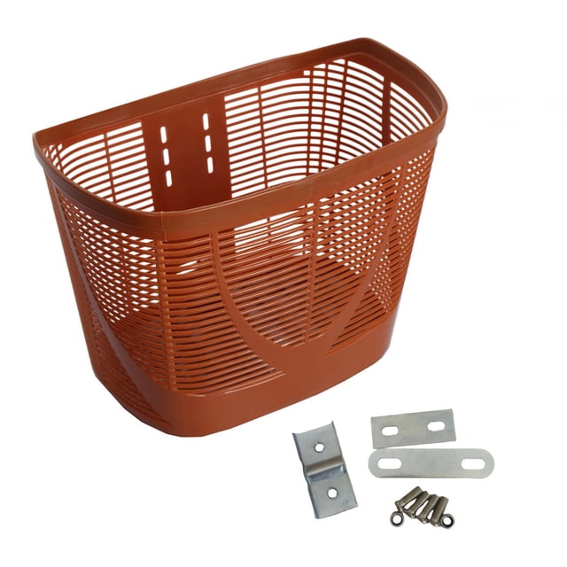 Cesta para bicicleta, portabicicletas, portamascotas de plástico, fácil de instalar Marrón