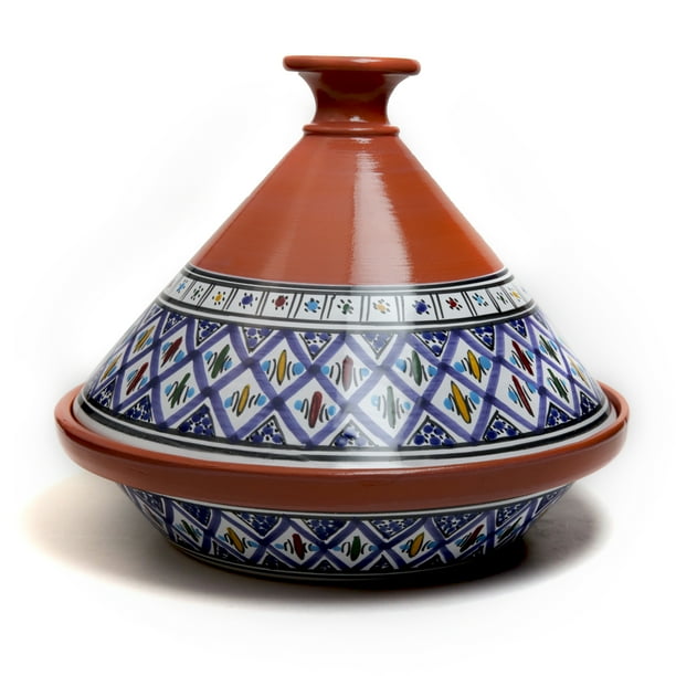 Kamsah Hand Made and Hand Painted Tagine Pot Moroccan Ceramic Pots