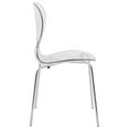 thumbnail image 3 of Modern Side Chairs Set of 4 - Transparent Dining Accent Chairs - Chrome Base - 32.25" Height, 3 of 9