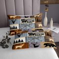 thumbnail image 3 of Elk Deer Hunting Quilt Set Rustic Reindeer Moose Bedspread Set King,Woodland Animals Coverlet Set Wildlife Bear Quilted Vintage Farmhouse Rustic Home Decor, 3 of 5