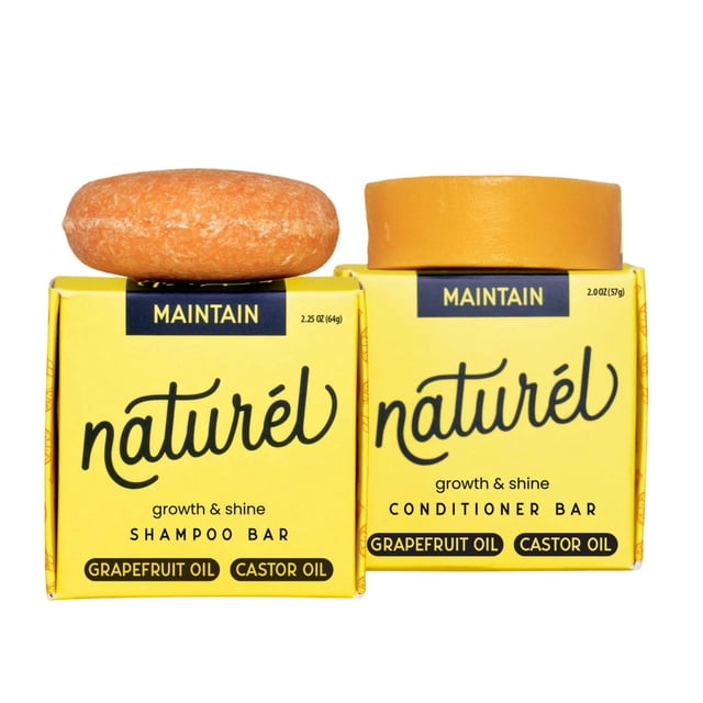 Set de champú y acondicionador en barra NATURÉL Maintain con aceite de pomelo y aceite de ricino