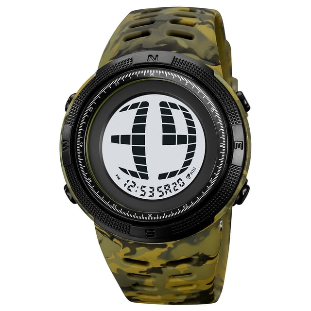 Montre de Sport Électronique Numérique Étanche, Résistance à l'Eau de 50m, Affichage Rétroéclairé EL, Chronomètre Alarme Multifonction, pour Sports Extérieurs Style Militaire Usage Quotidien Natation