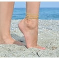 thumbnail image 5 of Cterwk Gold Ankle Bracelets for Women, 14K Gold Layered Anklets for Women Waterproof Link Anklets Set, 5 of 5
