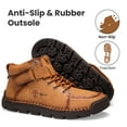 thumbnail image 5 of Men’s Chukka Boots with Hand Stitching Winter Warm Faux Fur Lined Boot Driving Riding Lace-up Loafers, 5 of 7