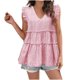 thumbnail image 1 of Tops Para Mujer Blusa Casual Elegante Moda Causal Cuello en V Estampado Floral Manga Con Volantes Camiseta Sin Mangas Odeerbi ODB160370, 1 of 5