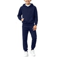 thumbnail image 7 of Vornjynx Boys 2 Piece Outfit (2-14) Fleece Lined Hooded Sweatshirt with and Leg Tied Sweatpants Set Sporty Navy, 7 of 7