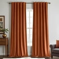 thumbnail image 1 of PinesC Burnt Orange Back Tab & Rod Pocket Velvet Curtains 102 Inches Long 2 Panels Set, Classical Thermal Insulated Light Blocking Floor to Ceiling Window Drapes for Bedroom Living Room Privacy, 1 of 5