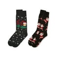 thumbnail image 5 of MeMoi 2 Pair Men's Rayon Blend "Holiday Cheer" Christmas Novelty Crew Socks - Mens - Male, 10-13, Black-Black, 5 of 6