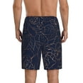 thumbnail image 2 of Balery Copper-Gold Gloss Outline Navy Dark Blue Men's Cotton Knit Pajama Shorts Waistband & Pockets,Short Pajama Pants-XX-Large, 2 of 8