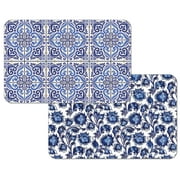 Wipe-Clean Reversible Decofoam Placemats, Shades of Blue, Set of 2, Made in The USA