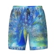 thumbnail image 4 of Lsque Mens Swim Trunks Peacock Pattern - Bathing Suit Compression Liner - Beach Swim Shorts Swimwear - (S-3XL) - Stretch Quick Dry -XX-Large, 4 of 9