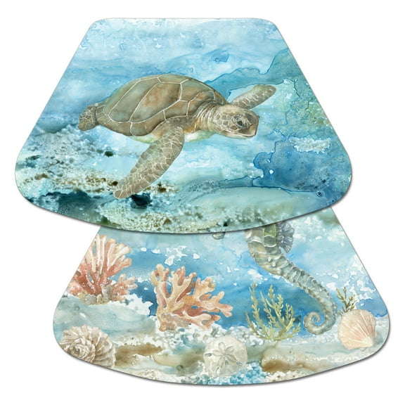 CounterArt "Under The Sea" 4-Pack Reversible Wedge Shaped Plastic Placemats