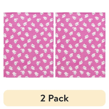 (2 pack) Parents Choice Halloween, Pink, Ghost, Blanket