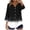 Black 01, variant on Fewfanhot Women Gingham Plaid 3/4 Sleeve Blouse, Notched V‑Neck Button Front Tunic Top, Loose Fit Casual Shirt for Ladies