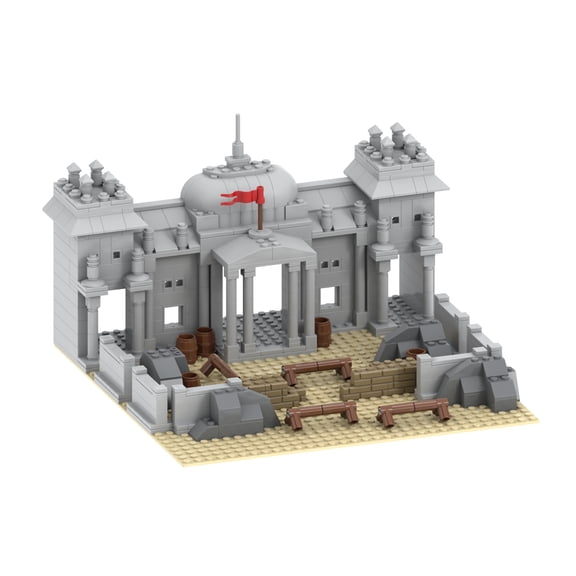 MOOXI WW2 Battle of Berlin Battlefield Military Soldier Base Building Set,Classic Creative Building Blocks Children Kit,Gifts for Kids(593pcs)