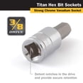 thumbnail image 3 of Titan 15610 Hex Bit Socket, 3/8" Drive, 10mm, Chrome, 3 of 3