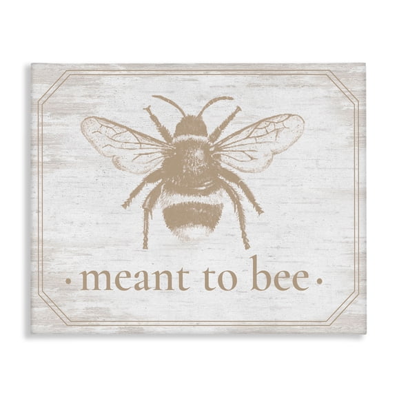 Meant To Bee Rustic Border Canvas Wall Art, design by Lettered and Lined