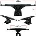 thumbnail image 3 of LONGBOARD Skateboard TRUCKS COMBO set w/ 71mm WHEELS + 9.675" Polished / Black trucks - Orange wheels Black trucks, 3 of 7