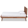 thumbnail image 3 of Homestock Handmade Home Mid-Century Modern Walnut Brown Wood Twin Size Platform Bed - Mid-Century Modern Style, Sleek and Durable, 3 of 6