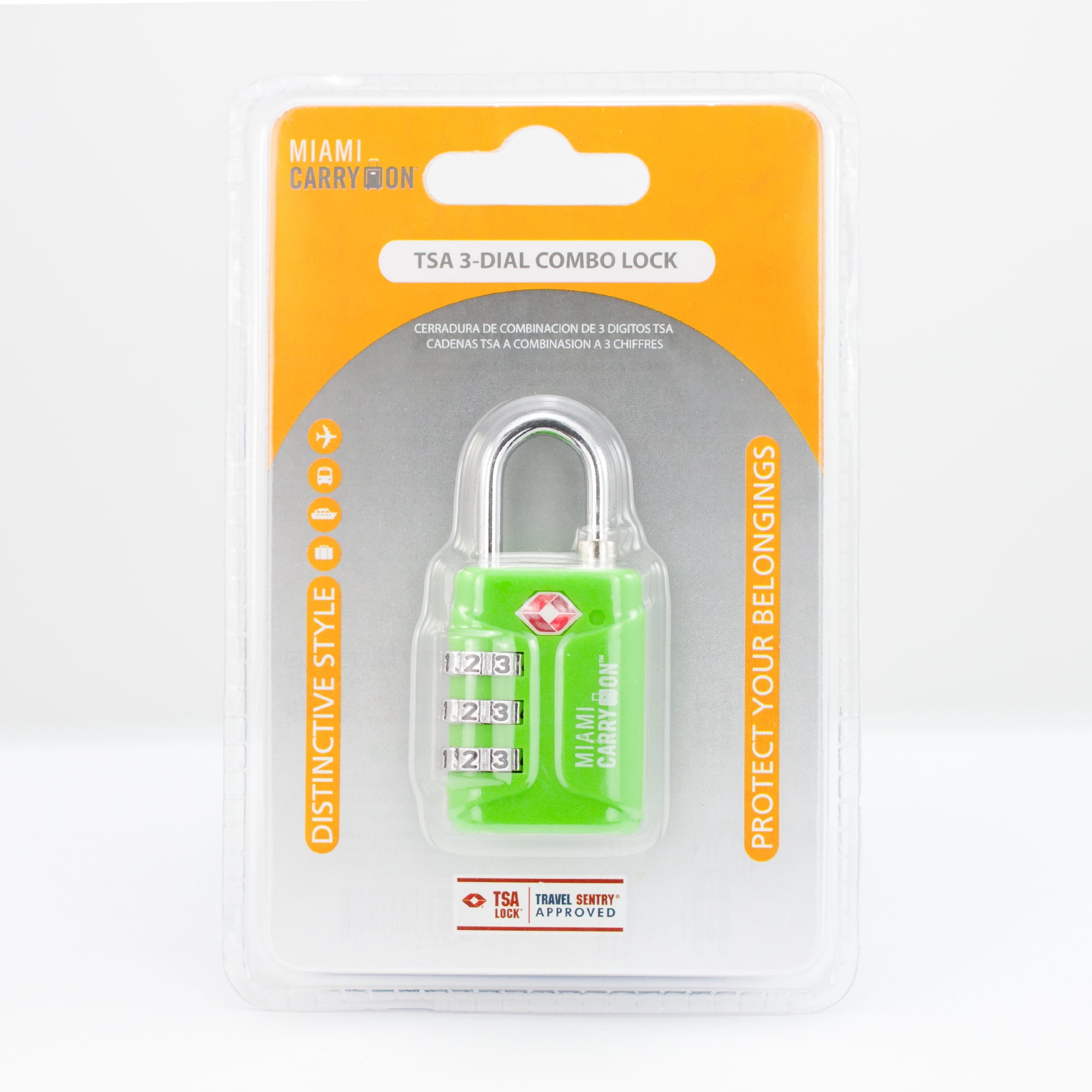 Miami CarryOn TSA Approved Combination Padlock / Luggage Lock