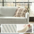 thumbnail image 4 of Tina's Home 50" Farmhouse Loveseat Sofa, Stripe Blue Upholstered Couch with Wide Seat, Sloped Arms and Solid Wood Bobbin Legs, 4 of 8