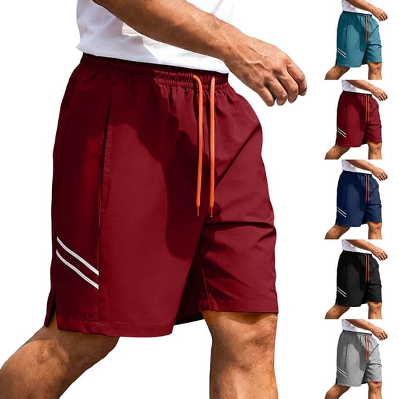 IhhxPro Men's Athletic Shorts with Pockets Running Quick Dry Lightweight Breathable 2-in-1 Compression Liner Zipper for Gym Workout Training Casual Summer XS-XL