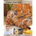 thumbnail image 4 of Fall Animal Sofa Covers for 3 Cushion Couch,Washable Sectional & L Shape Couch Covers for Dog/Cat/Kid,ThanksgivingOrange Autumn Maple Leaves Non Slip Sofa Slipcover Tassel Futon Cover 71''x150'', 4 of 8