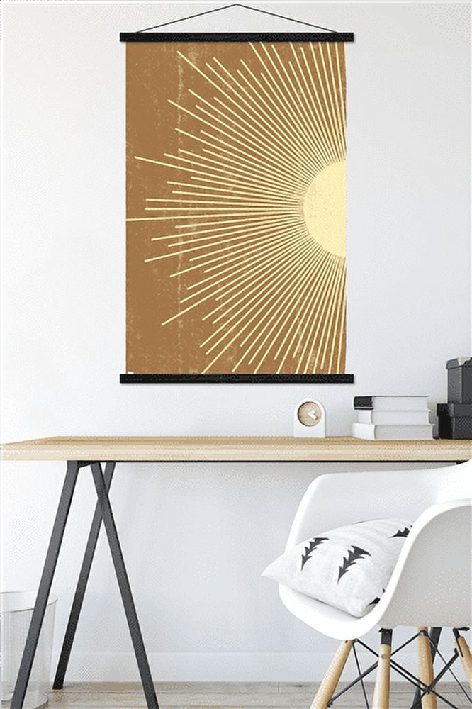 Abstract Sun Wall Poster with Magnetic Frame, 22.375" x 34"