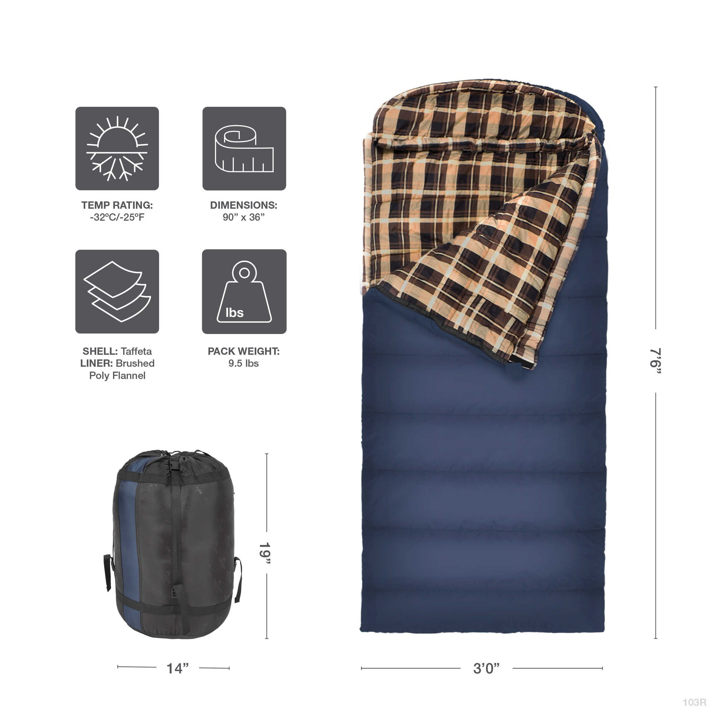 TETON Sports Celsius XL -25 Degree Sleeping Bag, Cold Weather Sleeping Bag, Great for Family Camping