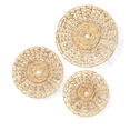 thumbnail image 1 of Artera Wicker Basket Wall Decor, Set Of 3 Oversized, Natural Hanging Woven Water Hyacinth Flat Basket, Round Wall Basket Decor For Bedroom, Living Room Or Office Space, 1 of 5