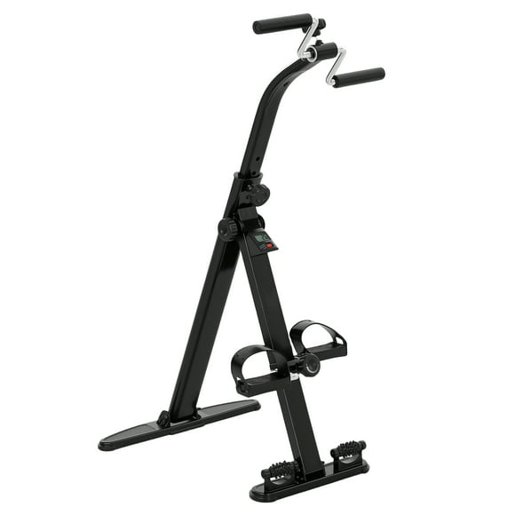 Soozier Seated Pedal Exerciser Foldable Leg Exercise Bike with LCD Monitor