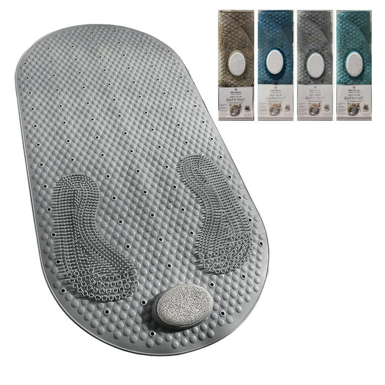Wozhidaose bathroom organizer Foot Scrubber Shower Mat With Pumice Feet  Scrub Stone Bathtub Mat With Antislip Suction Cups And Drain Holes Non Slip Bath  Mat With A Pumice Stone bathroom decor 