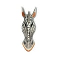 thumbnail image 4 of Wooden Tribal African Giraffe Mask Hand Carved Wall Plaque Hanging Home Decor Accent Sculpture Decoration Handmade Handcrafted Pearl Motif Size: 12" tall x 5" wide x 1.5" deep, 4 of 4