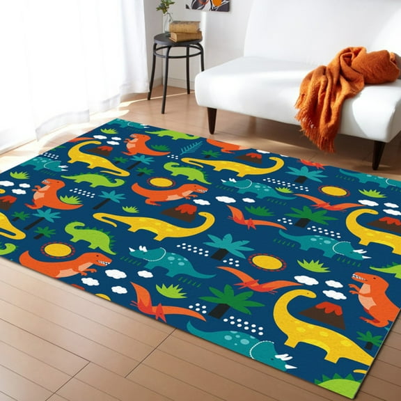 Cartoon Dinosaur Area Rugs Lovely Dinosaur Carpet For Boys Kids Cute Animal Carpet Dinosaur Rugs For Boys Bedroom Living Room Bedroom Kitchen Playing Room 5' x 7'