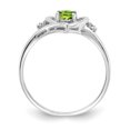 thumbnail image 2 of 14k White Gold Peridot Diamond Ring - Size 7, 2 of 3