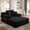 Black, variant on Miniyam 70" x 48.5" Corduroy Chaise Lounge Indoor with Side Pockets & 3 Pillows for Small Spaces, Compression Sofa, Beige