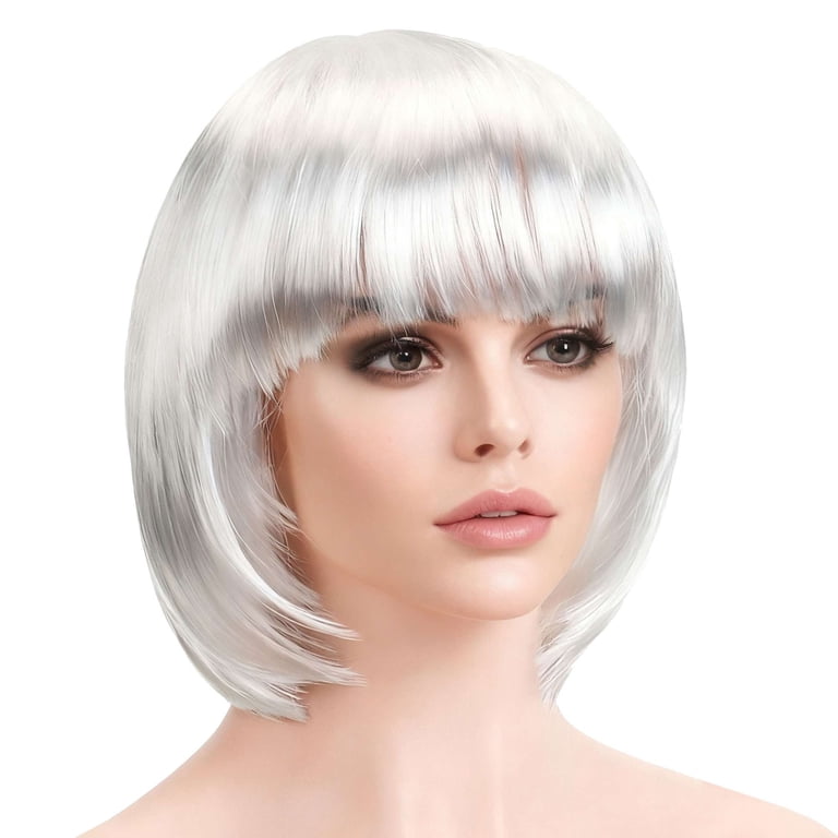 BadPiggies Bob Wig With Flat Bangs 12 Inch Short Straight  display picture 3