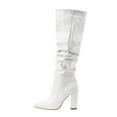 thumbnail image 5 of Mostsola Knee High Boots Women Slouchy Mid Calf Boot Pointed Toe Pull on Block Heel Pumps, 5 of 9