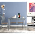 thumbnail image 6 of [110 X 70 X 76Cm] Iron Glass Dining Table And Chairs Silver One Table And Four Chairs MDF Cushion, 6 of 27