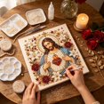 thumbnail image 5 of DIY Jesus Pearl Art Kit, 3D Special Shape Diamond Painting for Adults, Religious Wall Art Frame, Christian Mosaic Craft Kit, Christ Pearl Gem Painting Crafts, 5 of 7