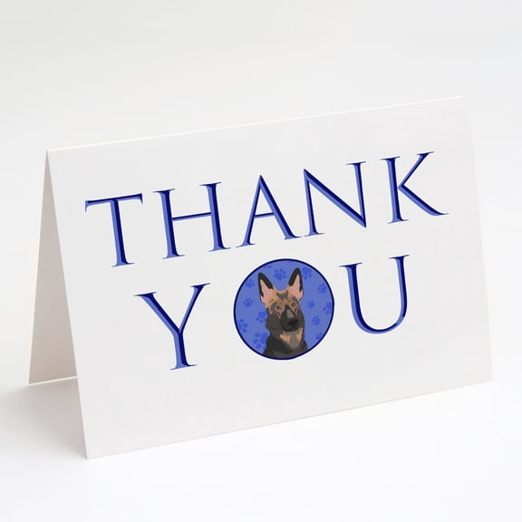 German Shepherd Puppy Thank You Greeting Cards and Envelopes Pack of 8 7 in x 5 in