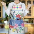 thumbnail image 5 of Women Men Adjustable Bib Apron with Pockets Pioneer Colorful Floral Cooking Kitchen Aprons, 5 of 7