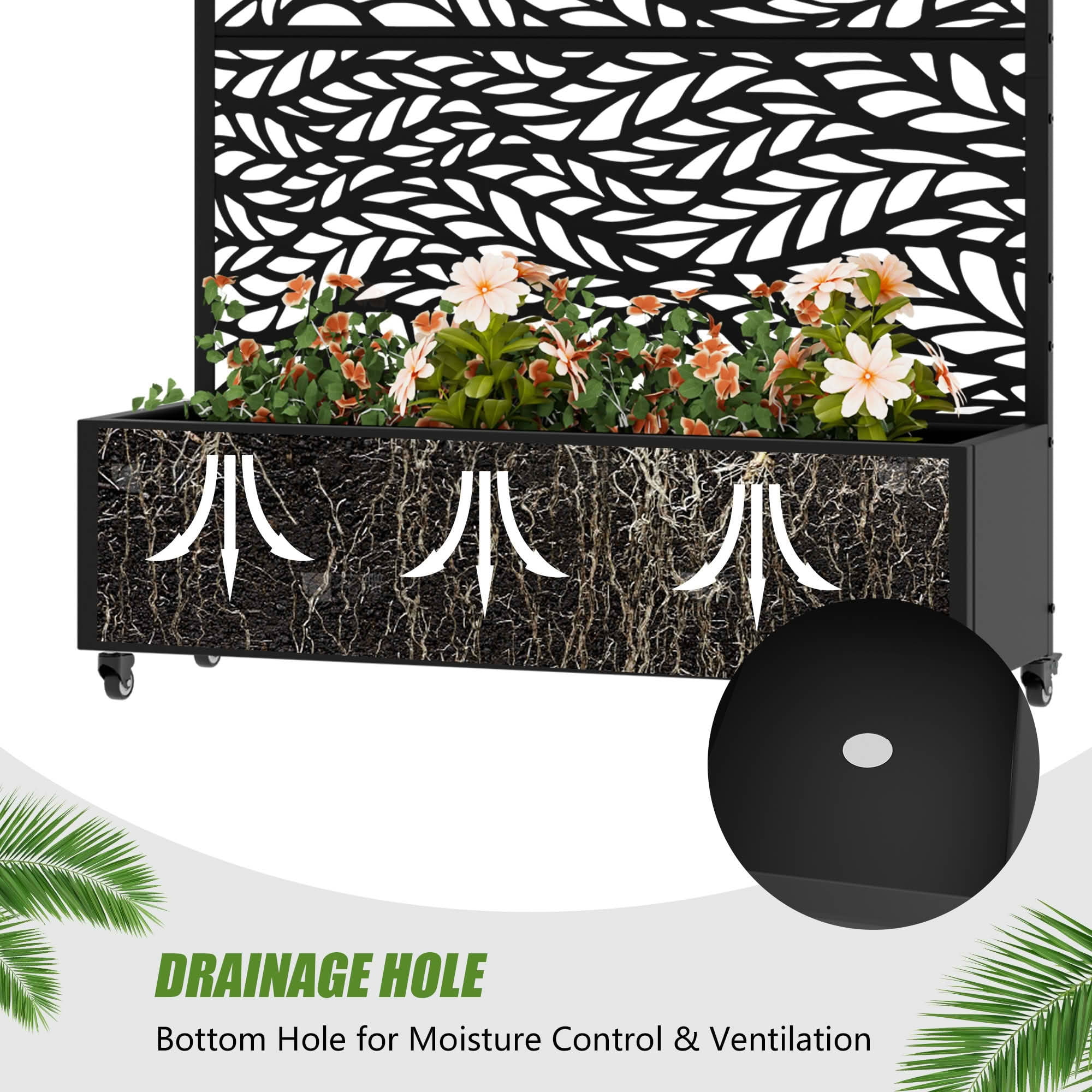 MAYEERTY Metal Arched Raised Garden Bed with Trellis Outdoor Planter Box Patio Backyard Vertical Climbing Plant Grow Bed, 72×47.2×15.7in