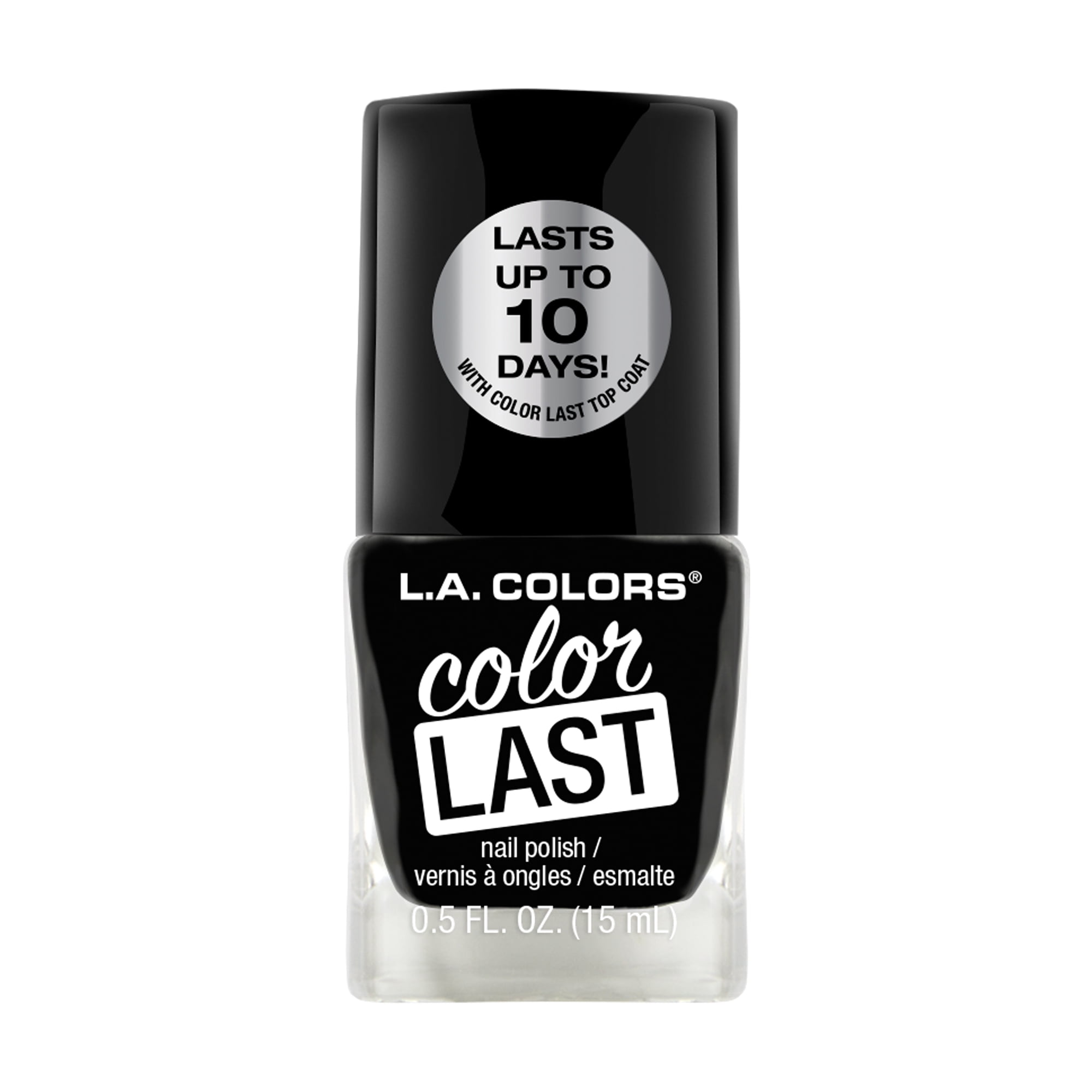L.A. COLORS Color Last Nail Polish, Onyx, 0.5 fl oz