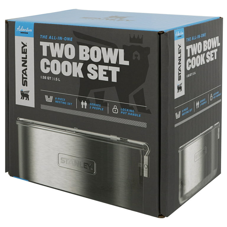 All-In-One Two Bowl Cook Set, Stainless Steel Camp Cookware