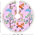 thumbnail image 5 of GZHJMY Animal in Forest On Pink Christmas Tree Skirt 30" for Indoor Outdoor Holiday Party Office Store Cupboard Decoration, 5 of 5