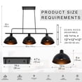 thumbnail image 2 of KPIBEST 43" 3-Light Modern Industrial Kitchen Island Light, Linear Living   Room Pendant, Metal Black Finish, 2 of 9