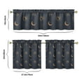 thumbnail image 6 of Kitchen Curtains 24 Inch Short - 3 Panel Set, Gothic Celestial Sun and Moon Print, Mystical Starry Night Astrology Aesthetic, Rod Pocket Window Curtain, Easy Wash, 6 of 6
